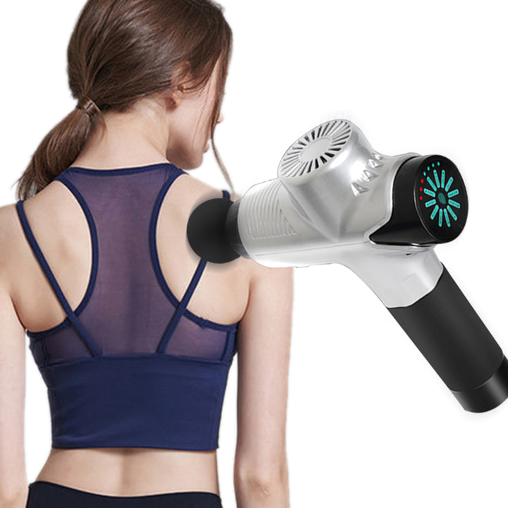 High-Quality 24V Deep Tissue Massage Gun with Hot & Cold Compress, 12 Heads, High-Frequency Muscle Relief for Neck, Back, 