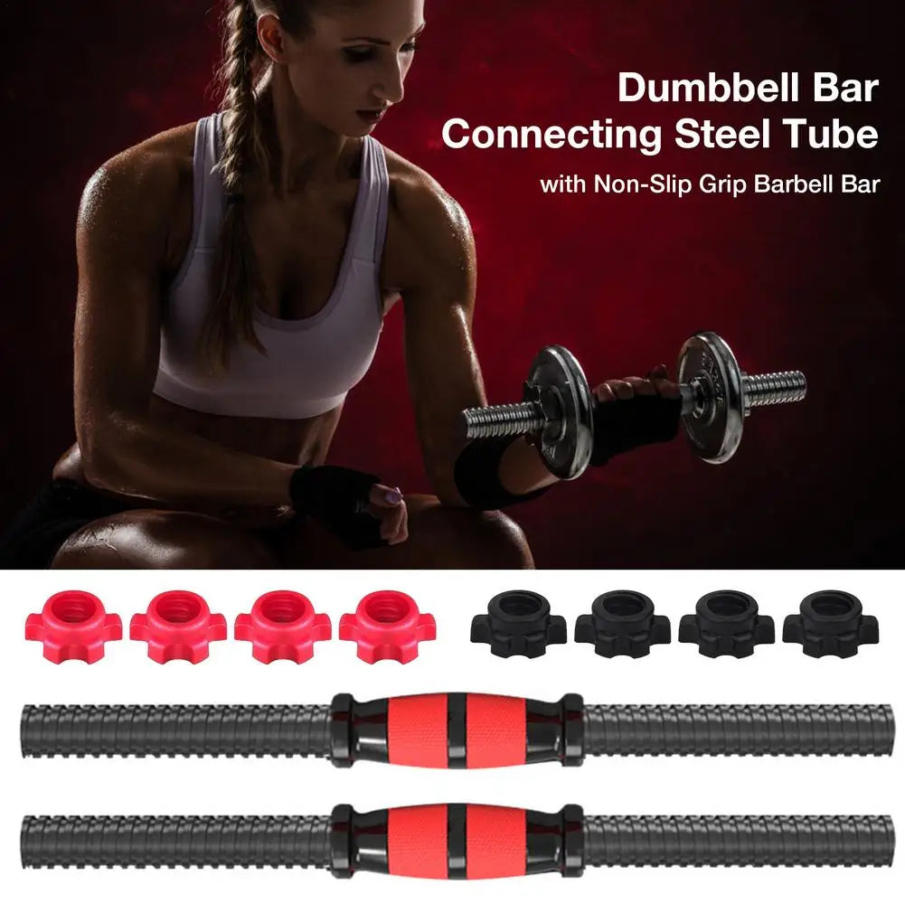 Premium Adjustable Dumbbell Rod Set – Portable Barbell Lifting, Easy to Install, Non-Slip Foam Grip, PVC Plastic Nuts, 