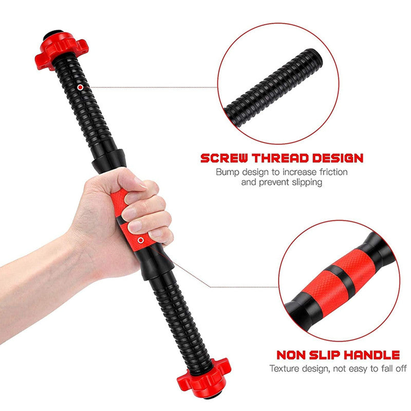 Premium Adjustable Dumbbell Rod Set – Portable Barbell Lifting, Easy to Install, Non-Slip Foam Grip, PVC Plastic Nuts, 