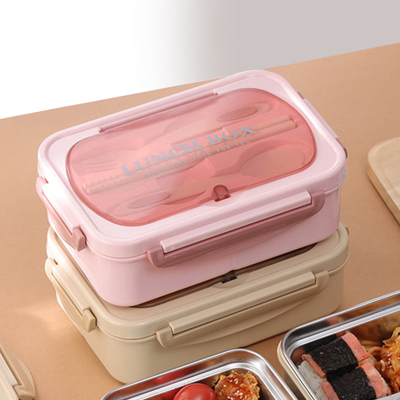 Premium Lunch Box with Tableware – Square Divided Bento Box for Office Workers, Leak-Proof, Microwave Safe, Ideal for Picnic 