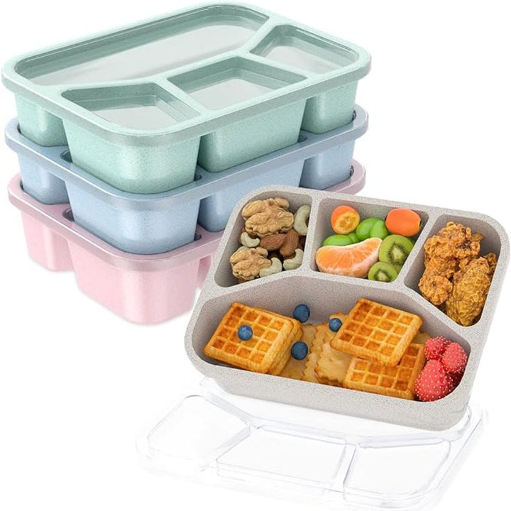 Premium Bento Lunch Box for Kids – 4-Compartment Meal Prep Container, BPA-Free, Reusable Food Storage, Cat Ear Design, 