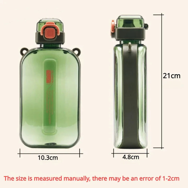 Premium Transparent Water Bottle – 750ML Portable Travel Canteen with Adjustable Strap – Elegant Slim Design for Sports, 