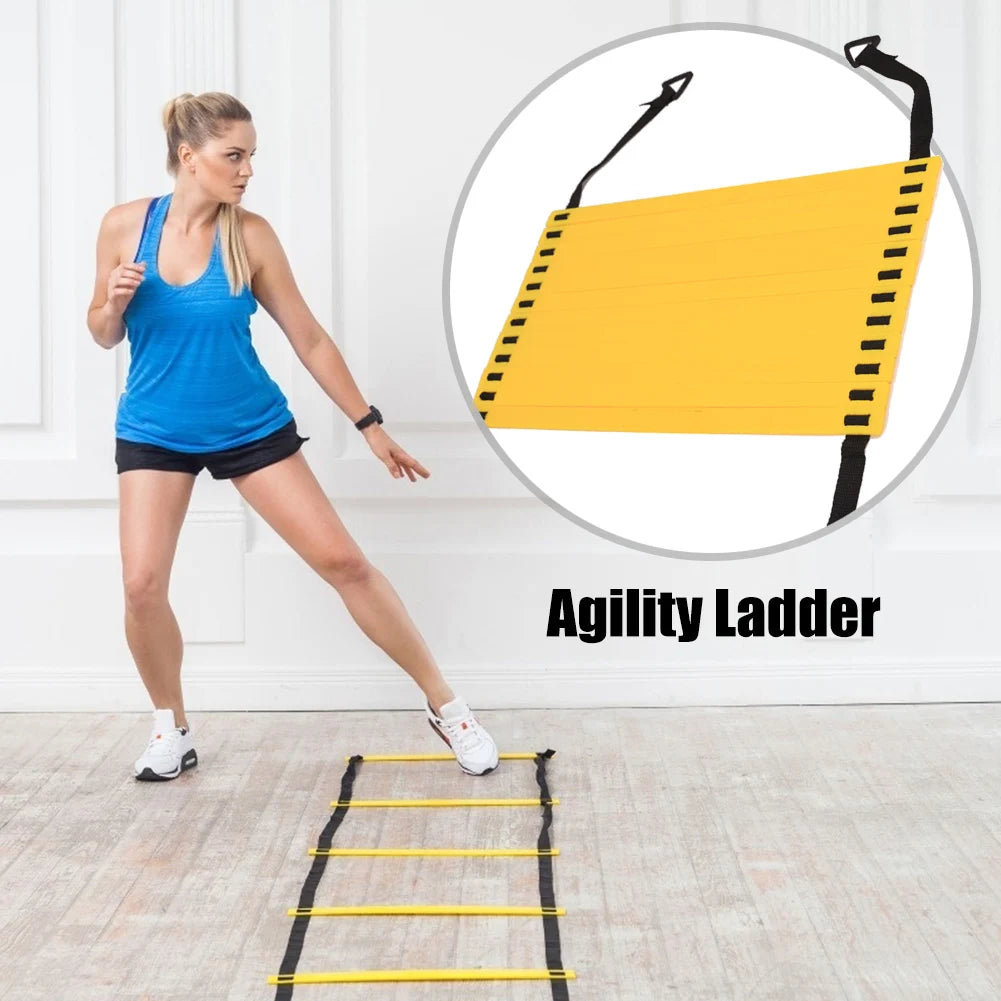 Premium Agility Training Kit for Football & Soccer – Speed Ladder, Balance Disc Cones, Chute Running Umbrella, Stakes &