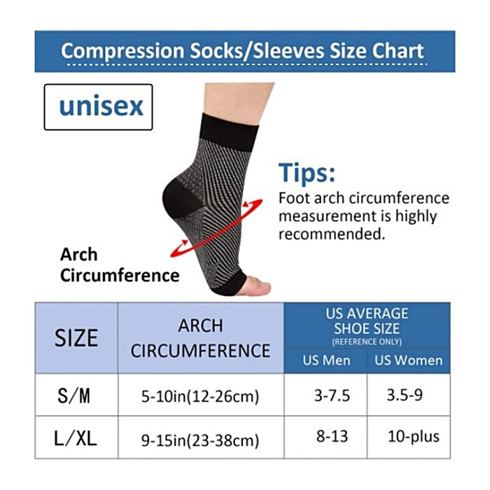 Premium Compression Plantar Fasciitis Socks for Women & Men - Arch & Ankle Support, Heel Pain Relief, Breathable Open Toe 