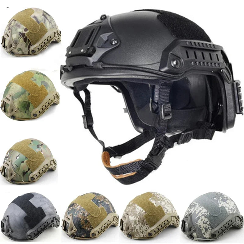 Premium FAST Tactical Helmet – Airsoft MH Camouflage, NVG Mount, Adjustable Outdoor Sport Helmet for Safety & Tactical Use