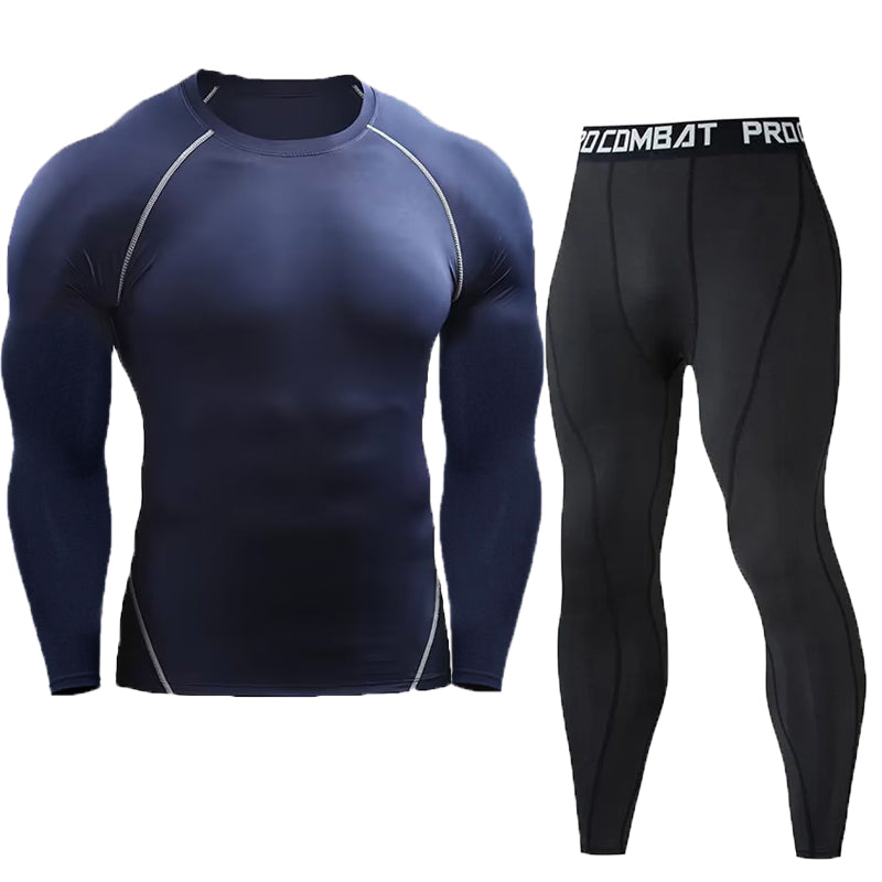 Premium Men’s Compression Sportswear Set – Gym Fitness Suit, Training & Jogging Tights, Running Rashguard Tracksuit