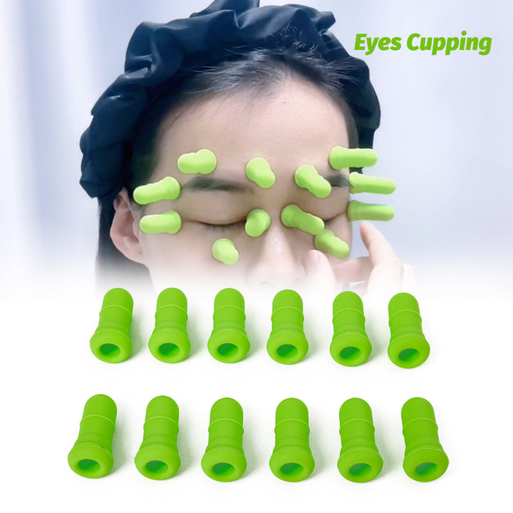 High Quality 12Pcs Facial and Eye Cupping Set – Silicone Vacuum Suction Massage Therapy Tools, Relieve Eye Fatigue, Body