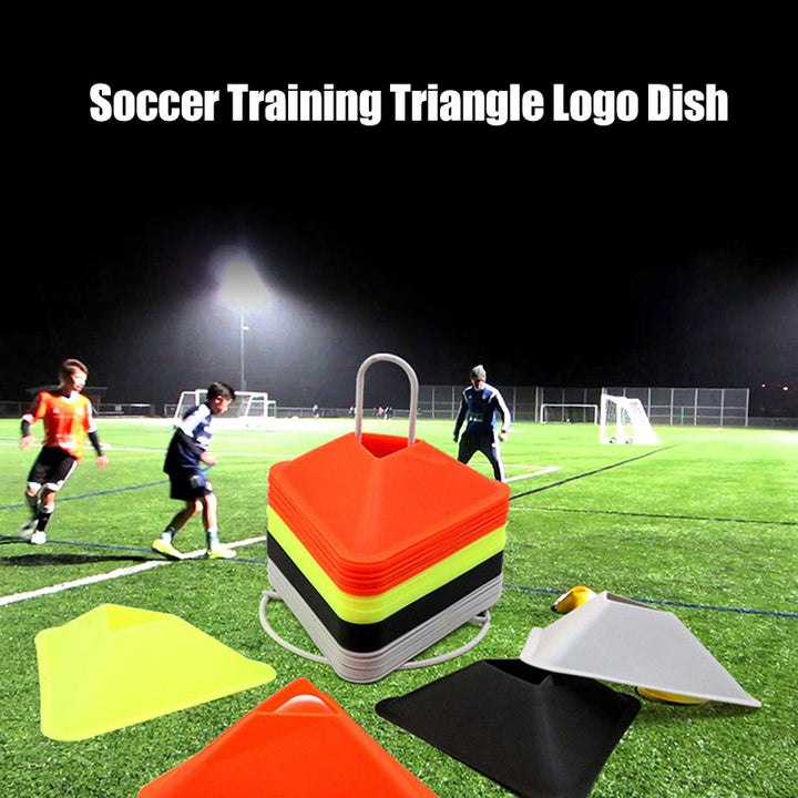 Premium Football Training Discs – 5PCS Triangular Markers for Soccer & Sports Agility Training – Durable PE Material,