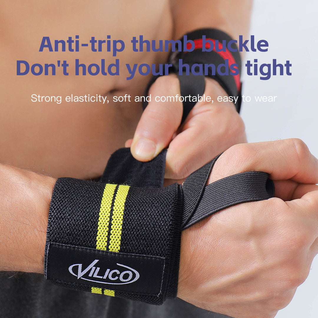 High Quality Weightlifting Wrist Wraps – Professional Wrist Support with Heavy Duty Thumb Loop, Best Wrap for Strength 