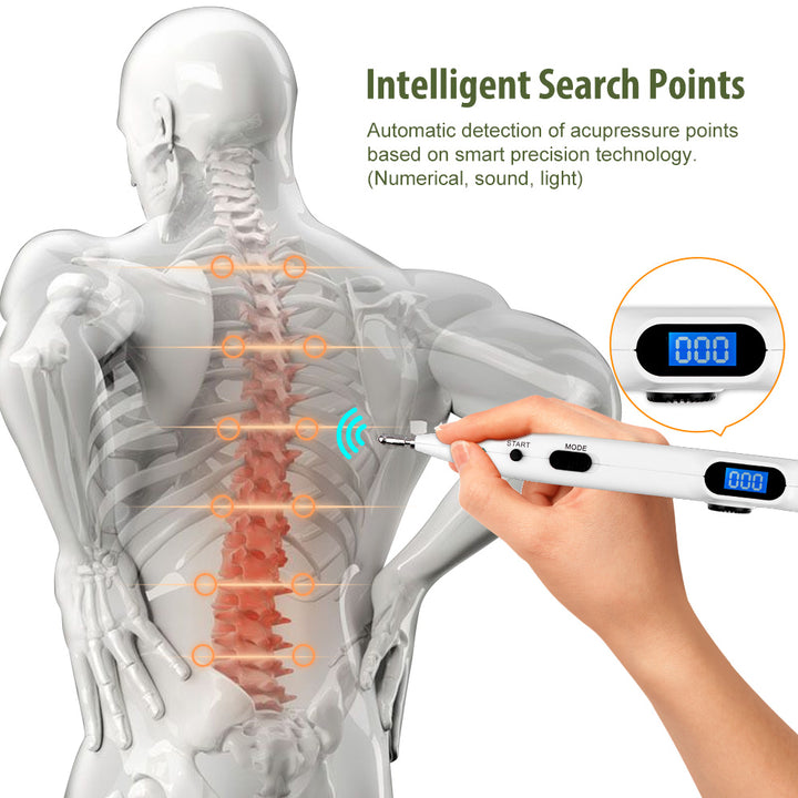 Premium USB Rechargeable Acupuncture Pen with TENS Meridian Energy, Full Body Muscle Stimulator & Intelligent Acupoint 