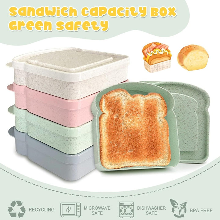 Premium Reusable Sandwich Containers – Microwave & Dishwasher Safe Lunch Box for Meal Prep, Bread Storage, Ideal for Outdoor