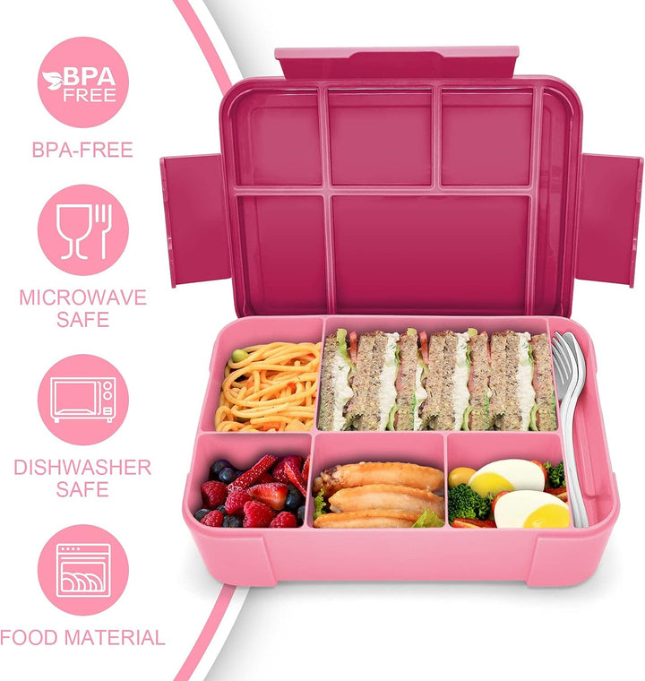 Premium Portable Lunch Box – Leak-Proof Grated Bento Box for Kids & Students, Microwavable Food Container with 5 