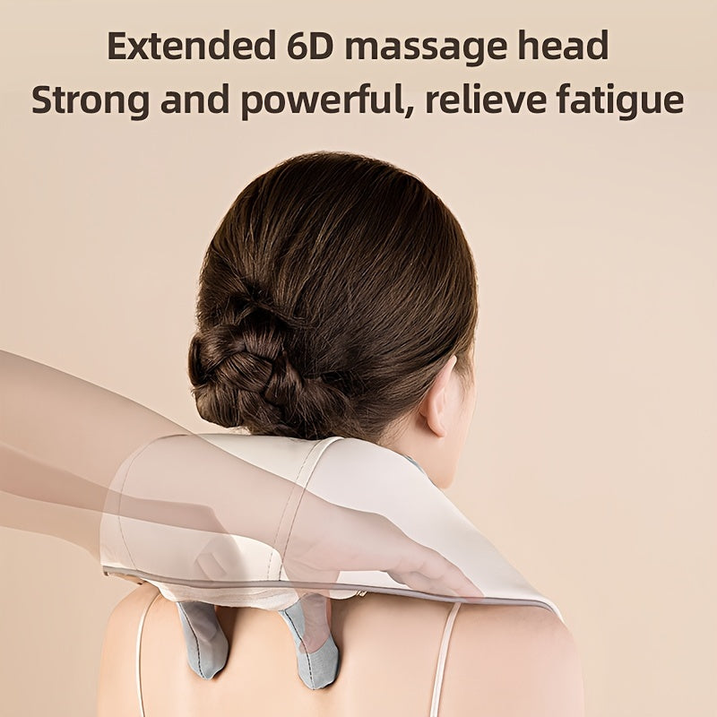 Luxury Neck and Shoulder Massager with Heat, Deep Tissue Shiatsu Kneading for Pain Relief, Electric Rechargeable Massage