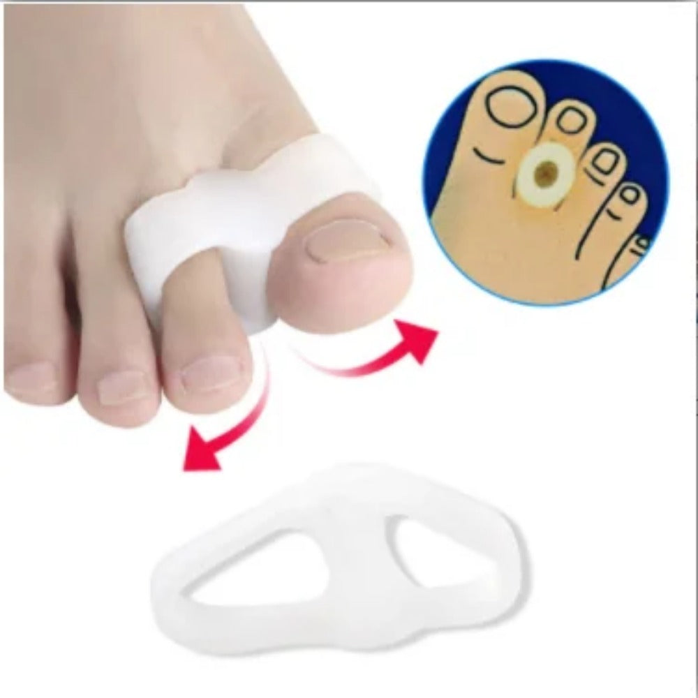 Premium Soft Elastic Toe Separator for Bunion Relief - Silicone Hallux Valgus Orthopedic Protector, 2-Piece Set, Realigns 