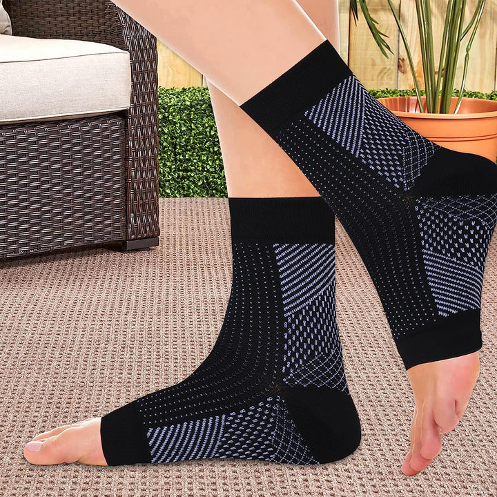 Premium Compression Plantar Fasciitis Socks for Women & Men - Arch & Ankle Support, Heel Pain Relief, Breathable Open Toe 