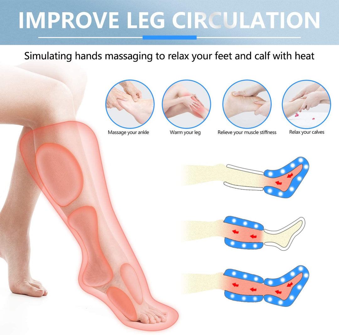 Luxury Air Compression Leg Massager for Circulation & Relaxation | Calf Wraps, Lymphatic Drainage, Body Shaping Pants with 6