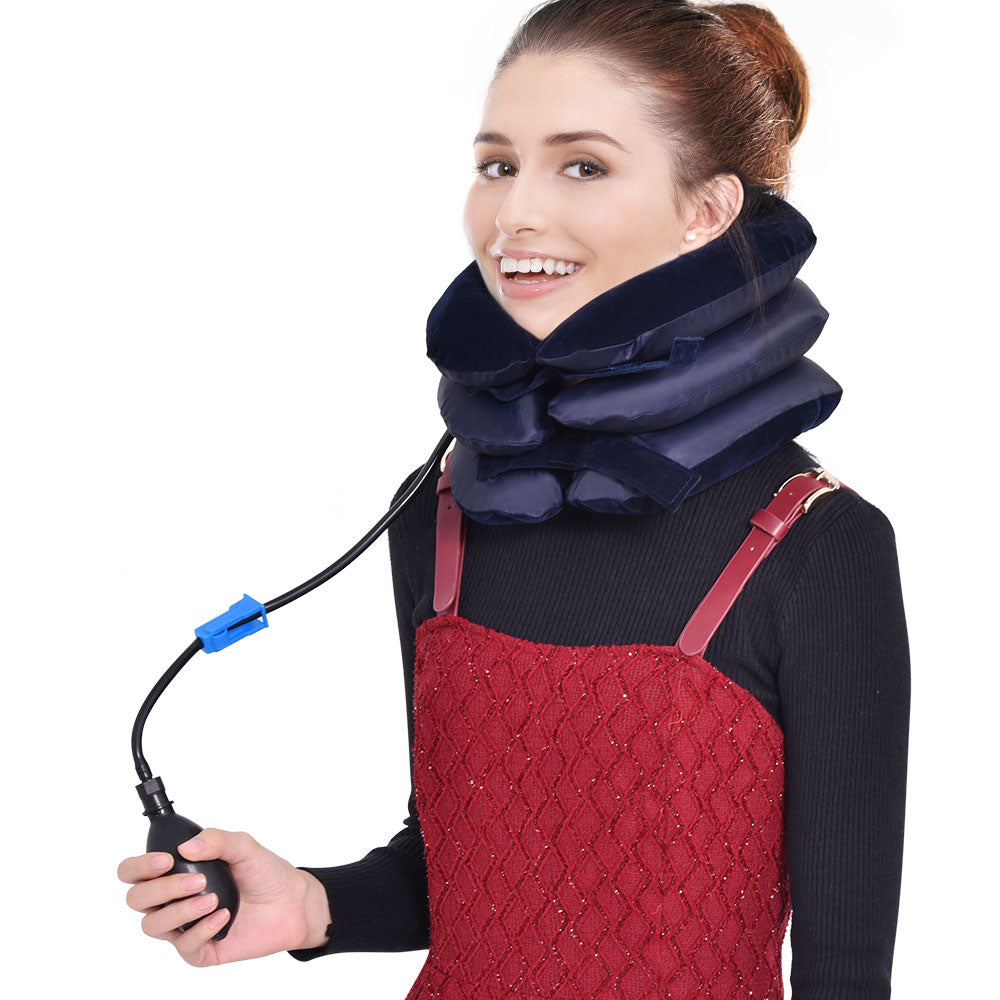 High-Quality Inflatable Neck Collar Pillow for Cervical Traction & Posture Correction, Orthopedic Pain Relief for Neck, 