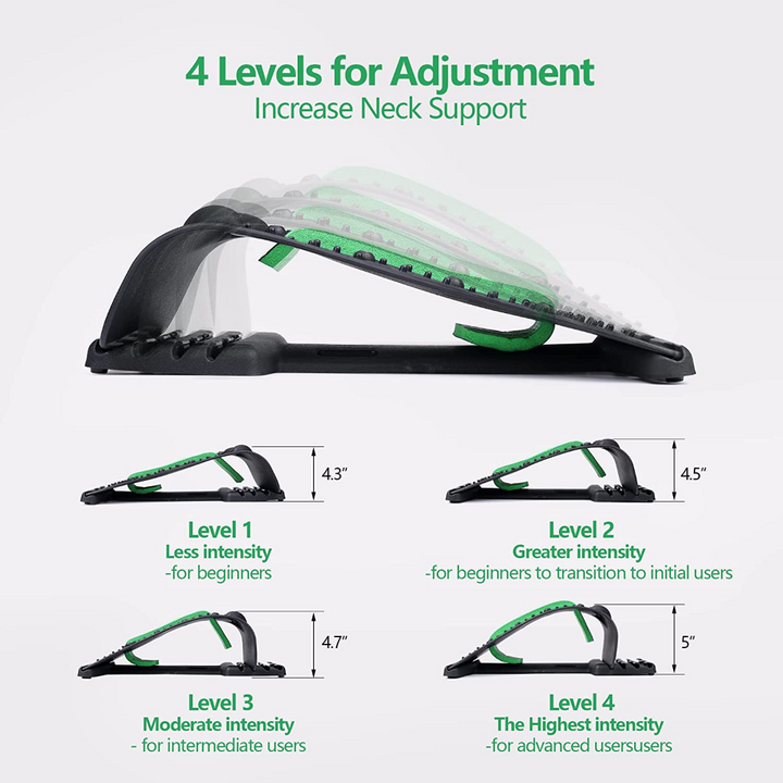 Premium 4-Level Neck Stretcher with Massage Apparatus – Magnetotherapy and Back Stretch Massager for Lumbar and Cervical