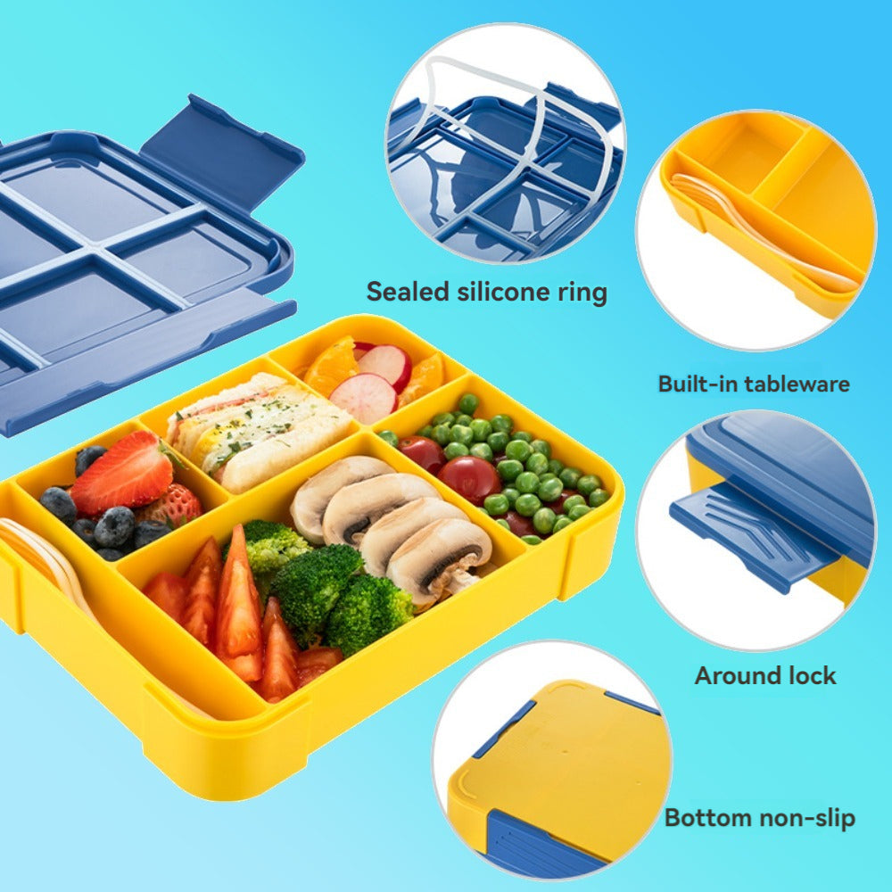 Premium Portable Lunch Box – Leak-Proof Grated Bento Box for Kids & Students, Microwavable Food Container with 5 