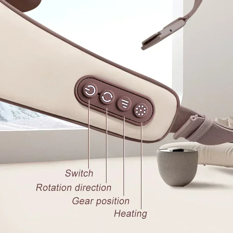 Luxury Neck and Shoulder Massager with Heat, Deep Tissue Shiatsu Kneading for Pain Relief, Electric Rechargeable Massage