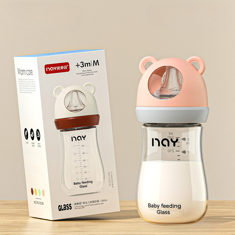 Premium Newborn Glass Baby Bottle – Anti-Flatulence, Anti-Choke, Wide Caliber, BPA-Free, Ideal for 0-3 Months, Safe Infant 