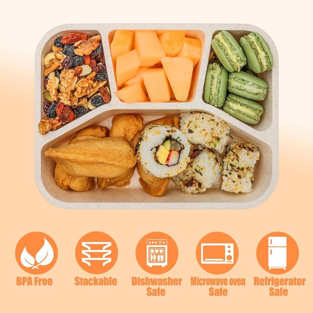 Premium Bento Lunch Box for Kids – 4-Compartment Meal Prep Container, BPA-Free, Reusable Food Storage, Cat Ear Design, 