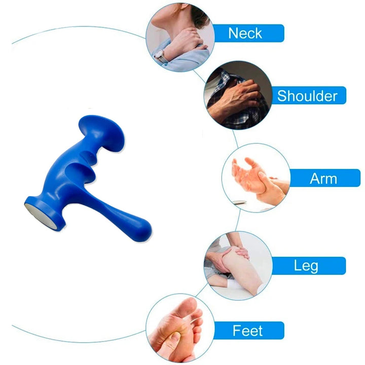 High-Quality T-Shaped Reflexology Acupuncture Massager Stick - Pain Relief Trigger Point Body Roller for Deep Tissue Back 