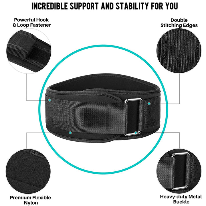 Premium Weight Lifting Belt Back Support – Workout Belt with Metal Buckle for Men and Women, Ideal for Gym, Squats,  