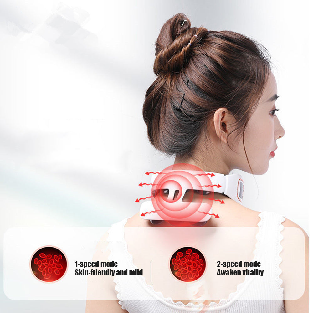 High-Quality 6-Head Cervical Massager with Electric Pulse, Intelligent Neck & Shoulder Massage, Portable Heated Neck 