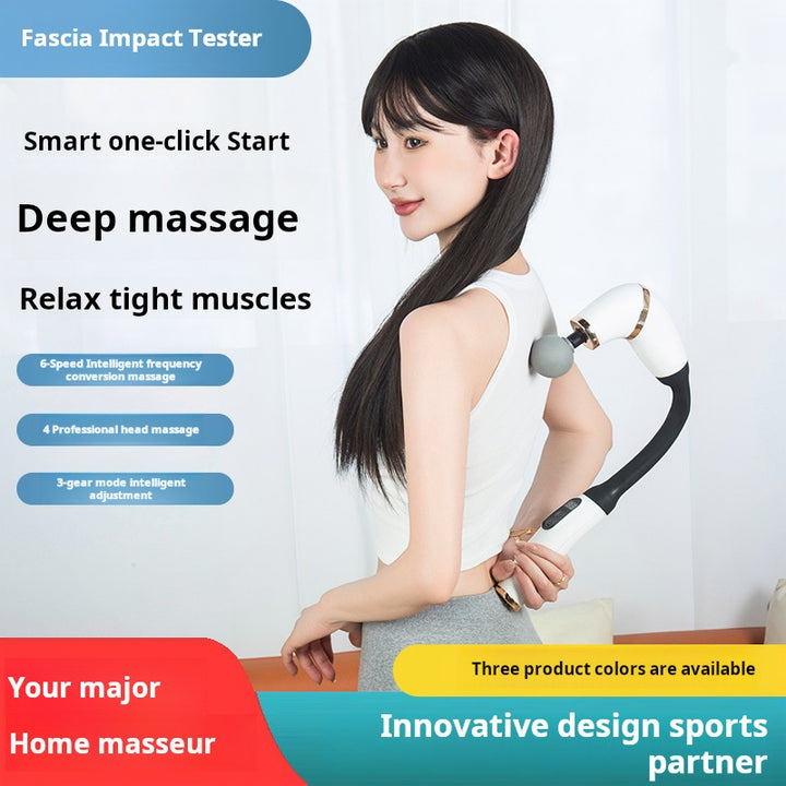 Premium Bent Handle Massage Gun for Deep Tissue Relief, Long Handle Electric Cervical Massager with Adjustable Speed & Modes 