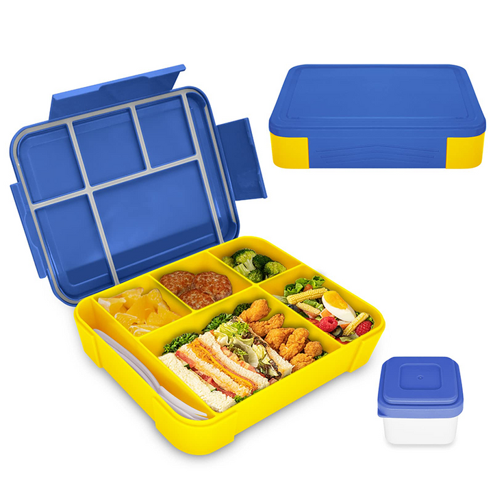 Premium Portable Lunch Box – Leak-Proof Grated Bento Box for Kids & Students, Microwavable Food Container with 5 