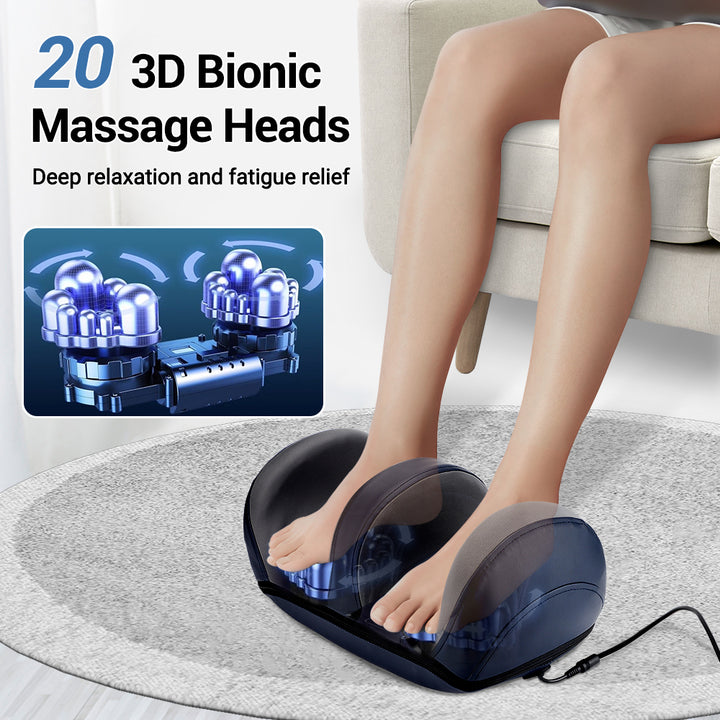 Luxury Smart Foot Massager with Red Light Hot Compress, Electric Calf & Leg Muscle Relaxer, Kneading Massage, Remote 