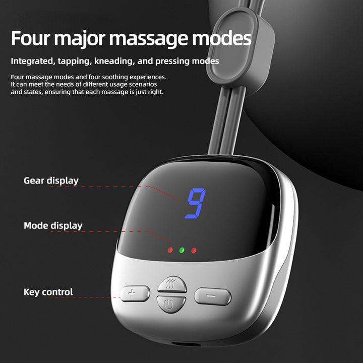 High-Quality Mini Smart Neck and Shoulder Massager - Portable Cervical Spine Relaxer with Heat Compression, 4 Massage Modes &