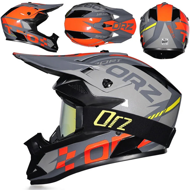 High-Quality Kids Off-Road Helmet - Motocross, Mountain Bike, ATV, DOT Certified, Lightweight ABS Material, Full Face Safety Gear for 1-2 Years Old, Unisex Design, Free Gift Included