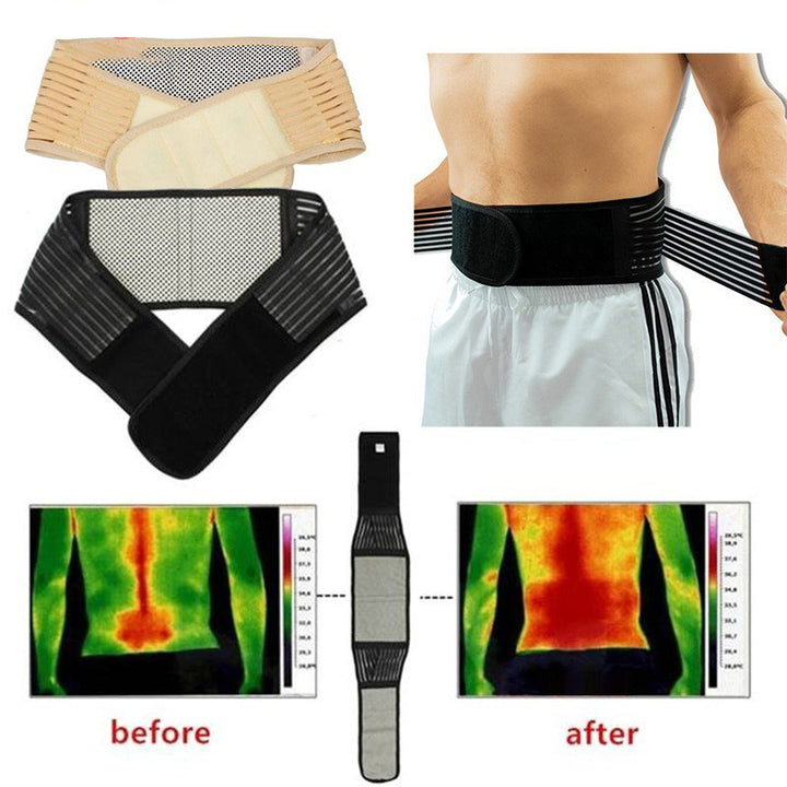 High Quality Adjustable Neoprene Lumbar Support Belt – Double Pull Back Brace for Lower Back Pain Relief, Self-Heating  