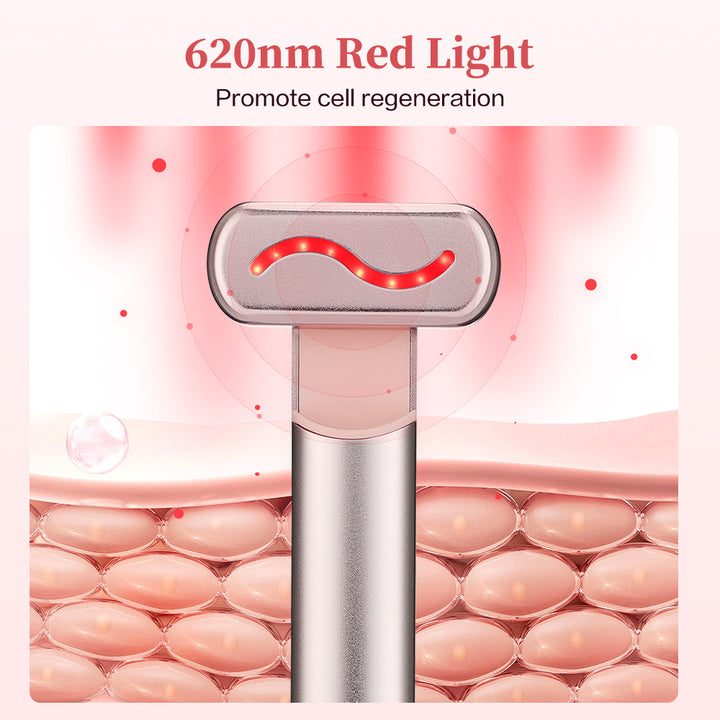 Luxury Eye Massager Device with Vibration & Heating, Rotatable Beauty Wand for Dark Circles and Eye Bags Removal, Eye Lifting