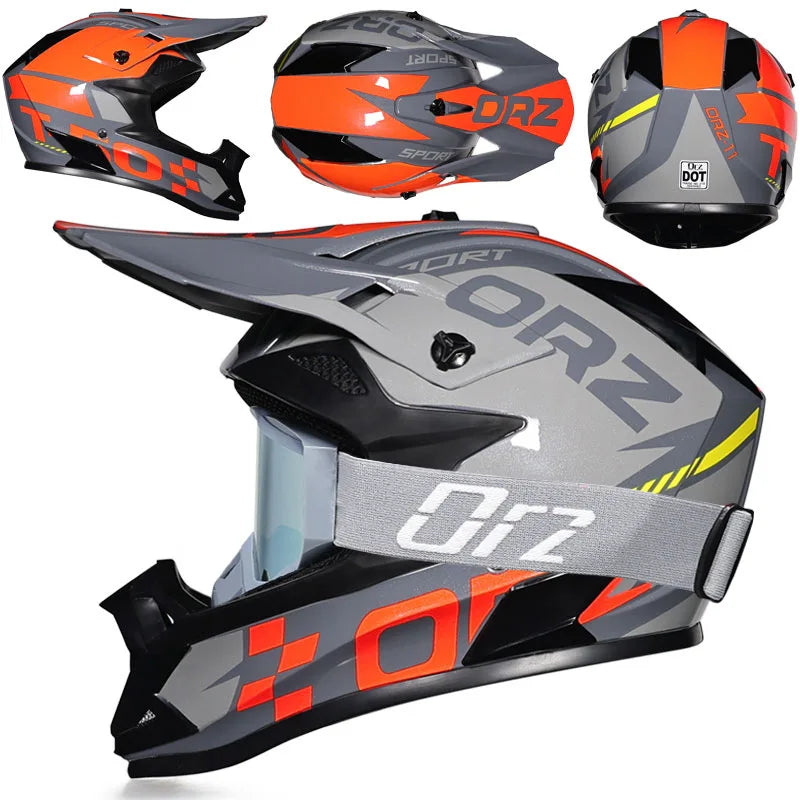 High-Quality Kids Off-Road Helmet - Motocross, Mountain Bike, ATV, DOT Certified, Lightweight ABS Material, Full Face Safety Gear for 1-2 Years Old, Unisex Design, Free Gift Included