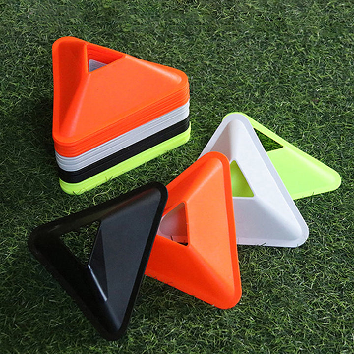 Premium Football Training Discs – 5PCS Triangular Markers for Soccer & Sports Agility Training – Durable PE Material,