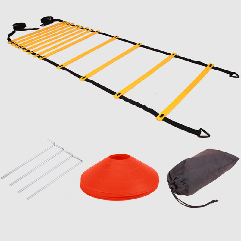 Premium Soccer Speed & Agility Training Set – 19.6ft Agility Ladder, Marking Disks, Training Cones & Parachute for Football