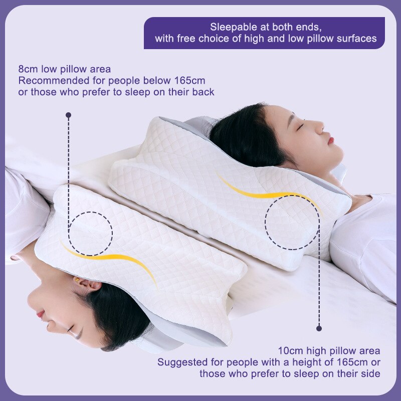 High-Quality Butterfly Memory Foam Cervical Pillow for Neck Pain Relief, Ergonomic Slow Rebound Orthopedic Support for 