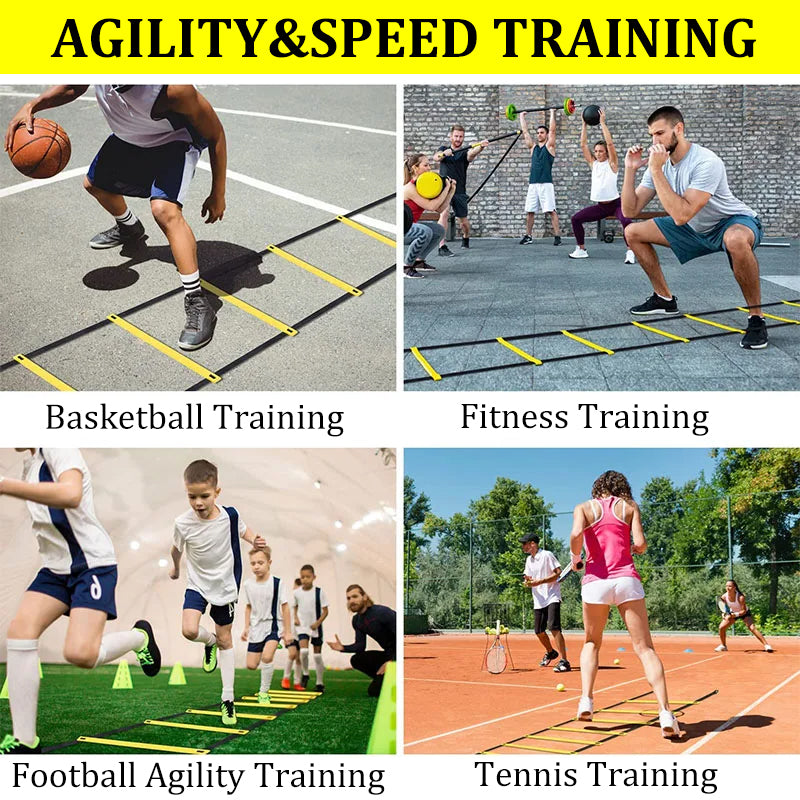 Premium Agility Ladder for Speed Training – Nylon Straps, Multiple Lengths (2M-10M) – Soccer, Football, and Fitness Warm-Up 