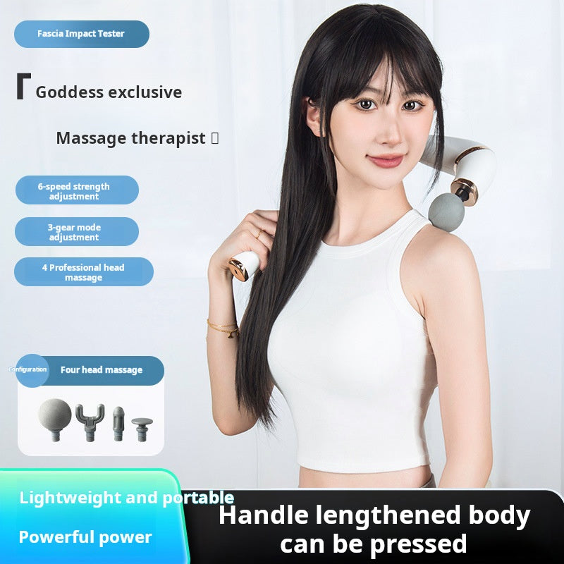 Premium Bent Handle Massage Gun for Deep Tissue Relief, Long Handle Electric Cervical Massager with Adjustable Speed & Modes 