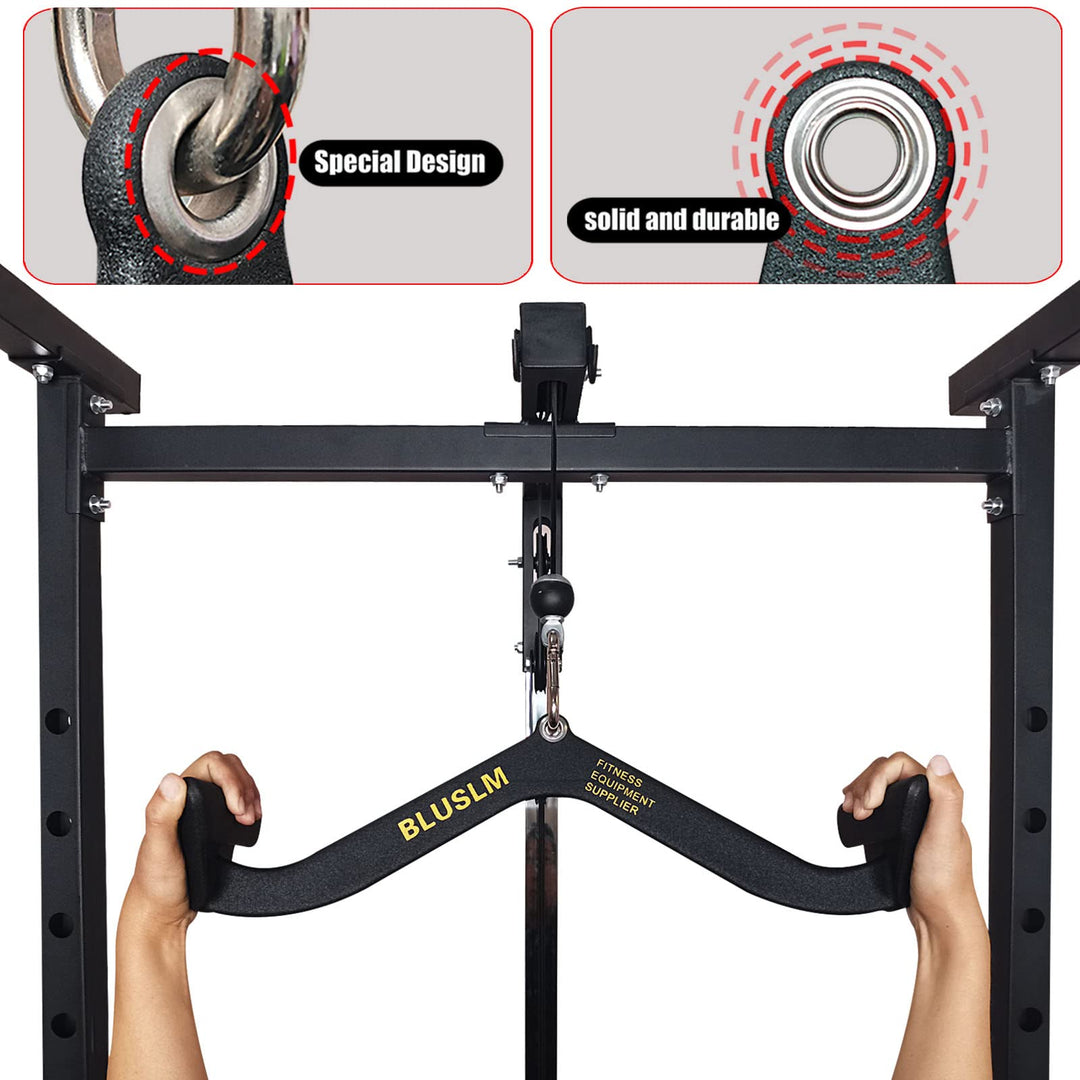 Premium Home Gym Lat Pull Down Handle Grip – T-Bar, V-Bar Row Handle for Biceps, Triceps, Back Muscle Workout, Cable Machine