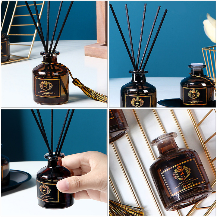 Luxury 50ml Reed Diffuser Set – Home, Hotel, Bathroom Air Freshener, Rattan Aromatherapy Glass Diffuser, Long-Lasting Home 