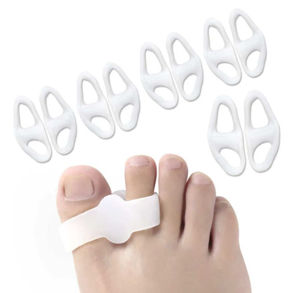 Premium Soft Elastic Toe Separator for Bunion Relief - Silicone Hallux Valgus Orthopedic Protector, 2-Piece Set, Realigns 