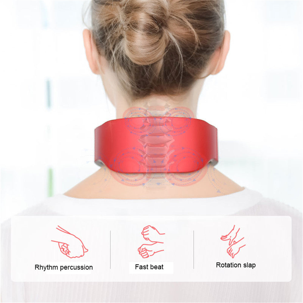 High-Quality Portable Electric Neck Massager with Pulse Back Relief - 6 Modes, Voice Broadcast, Heating & Kneading Therapy 