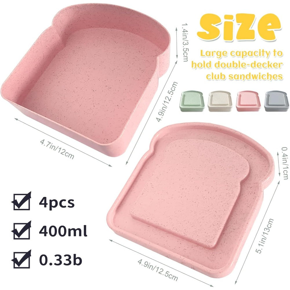 Premium Reusable Sandwich Containers – Microwave & Dishwasher Safe Lunch Box for Meal Prep, Bread Storage, Ideal for Outdoor