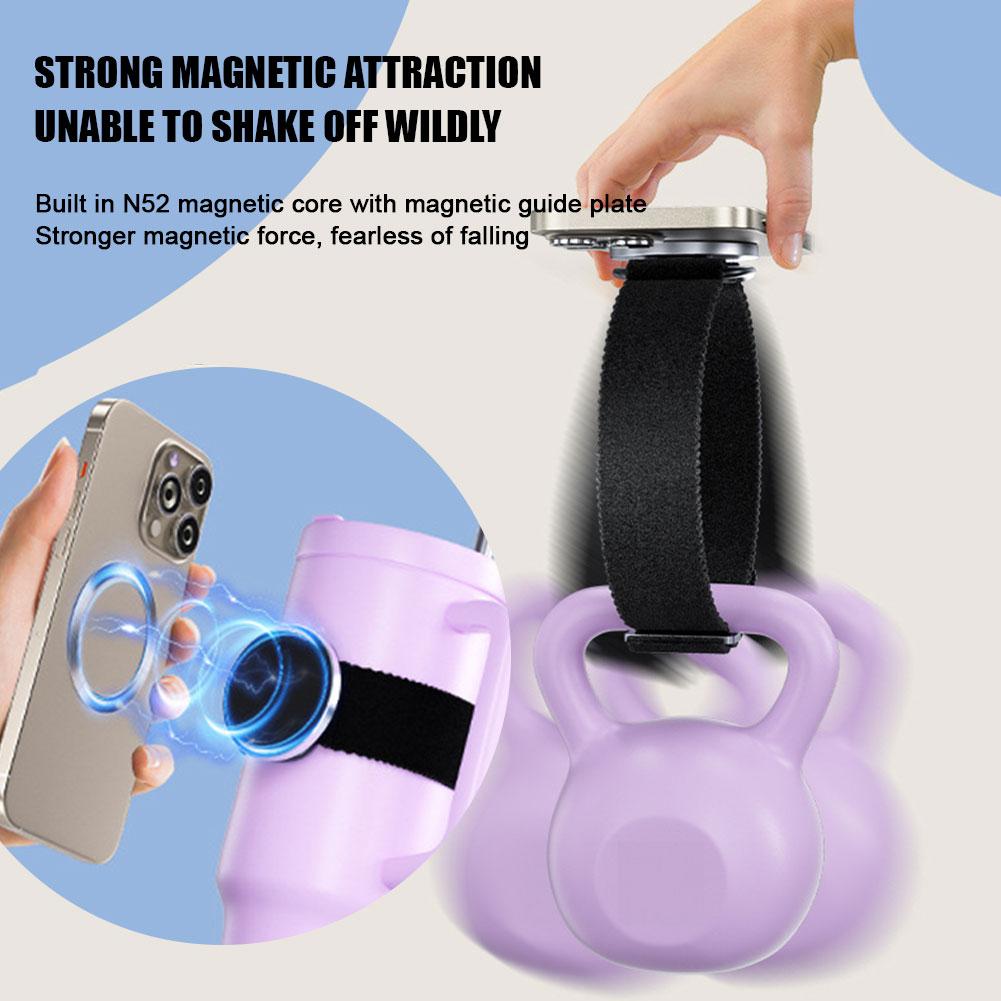 Premium Magnetic Mobile Phone Holder – Adjustable Strap for 70-100mm Water Cup, Strong Magnetic Attraction, Compatible with 