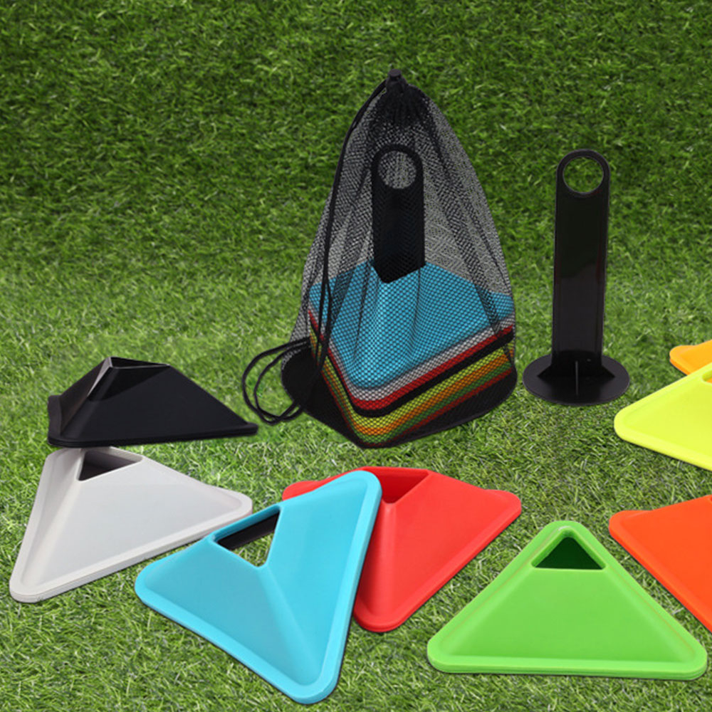 Premium Football Training Discs – 5PCS Triangular Markers for Soccer & Sports Agility Training – Durable PE Material,