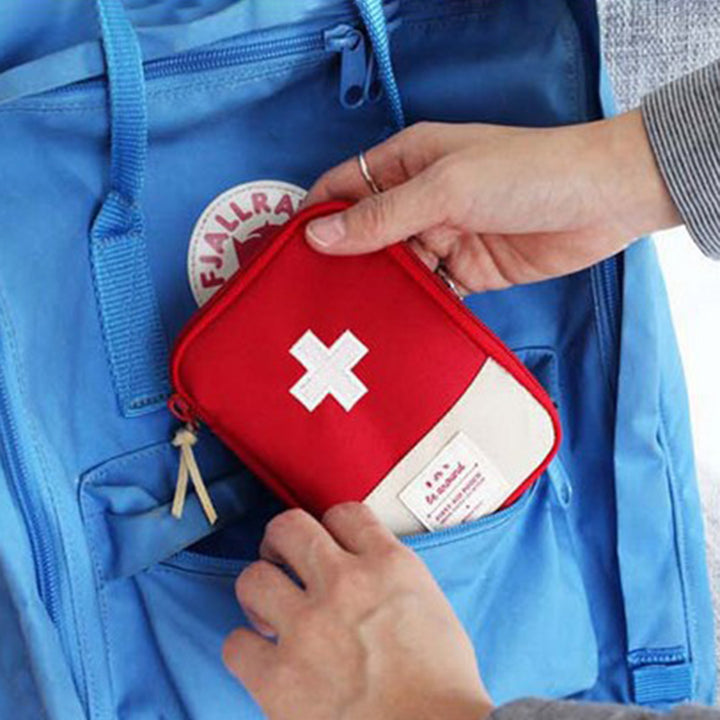 Premium Mini Portable First Aid Kit – Compact Medical Emergency Organizer, Household Medicine Storage Bag for Outdoor 